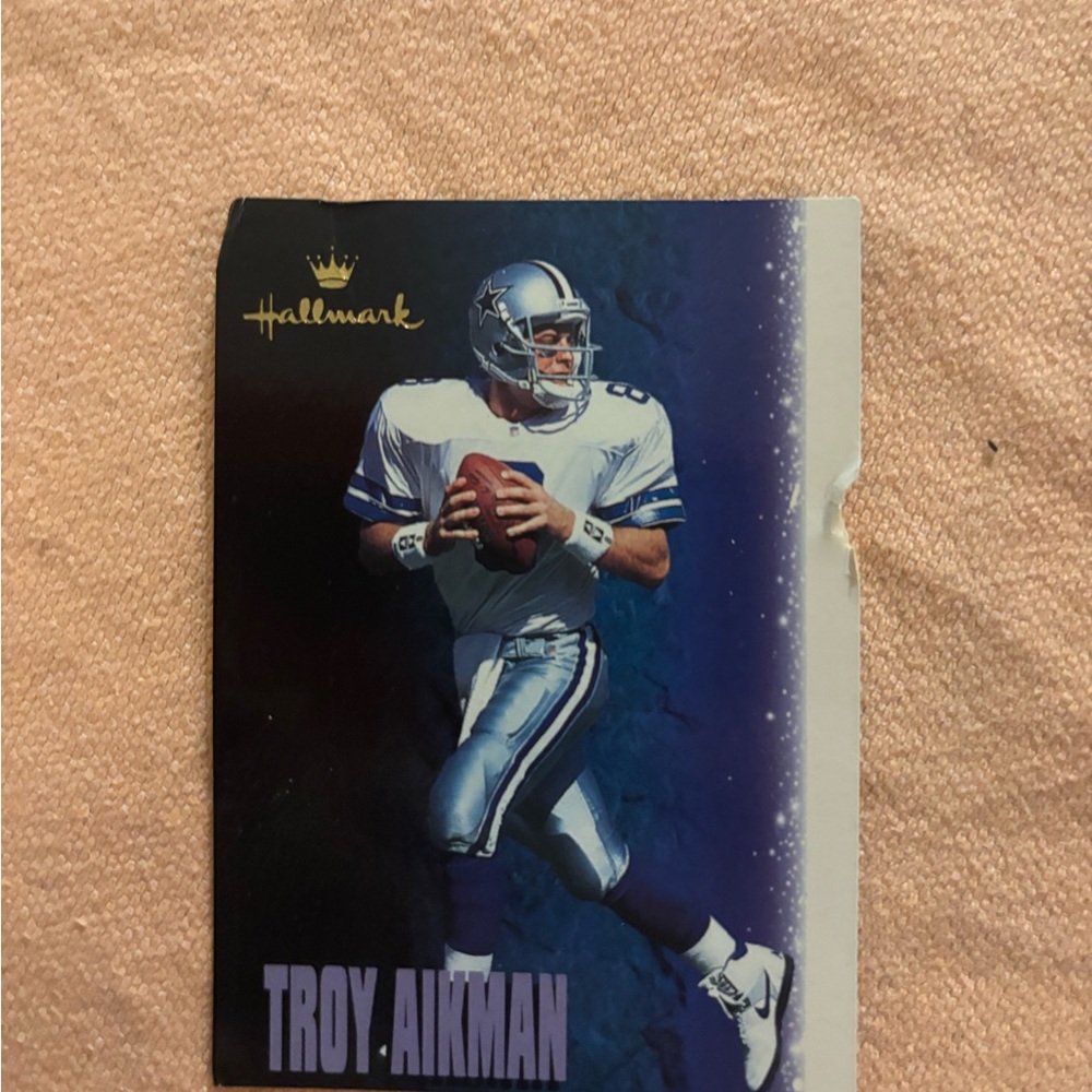 Hallmark Keepsake Christmas Ornament 1996 NFL Troy Aikman w/Exclusive Card NIB
